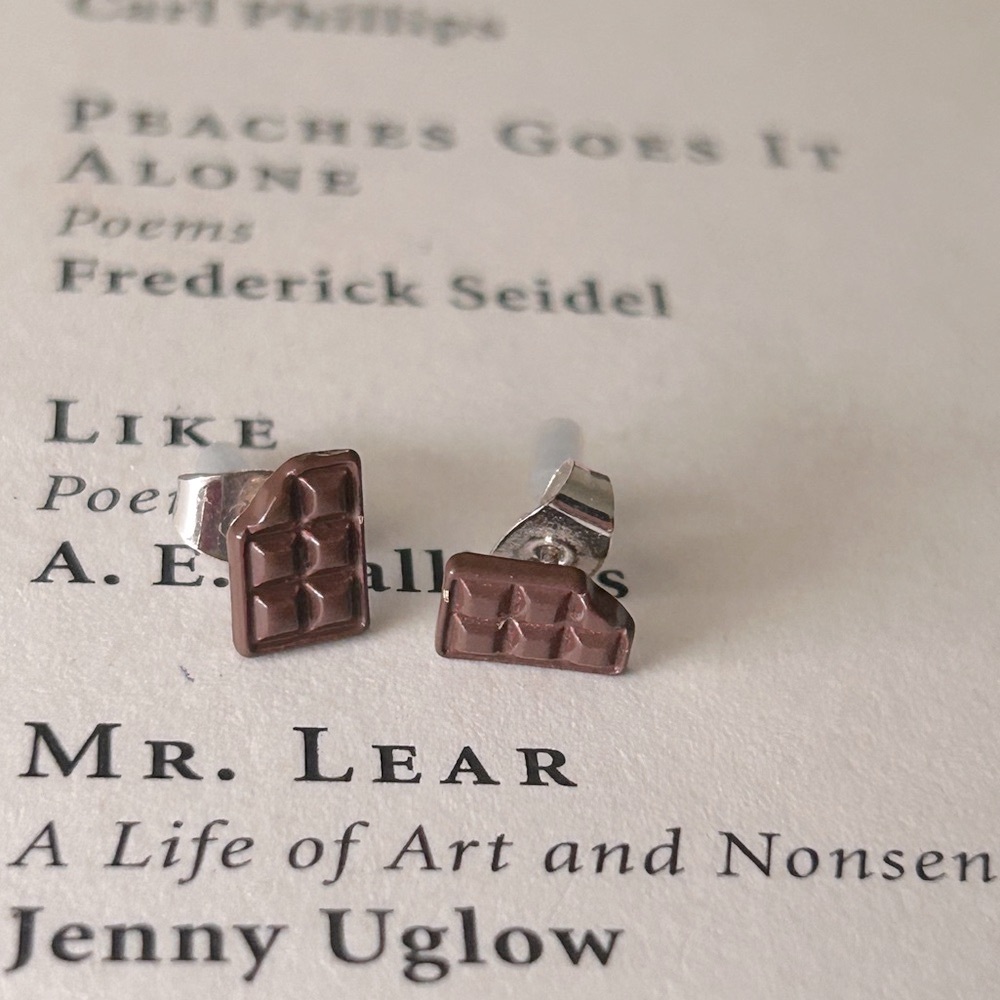 Chef’s Kiss Cute Tiny Chocolate Bar Stud Earrings Candy bar earrings